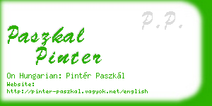 paszkal pinter business card
